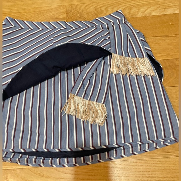 Cris Barros striped mini skirt with Pareo style 100% cotton boating style - Picture 6 of 11